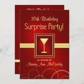 70e anniversaire Invitations de la Surprise Party (Devant / Derrière)