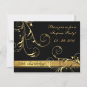 70e anniversaire Invitations de la Surprise Party (Dos)