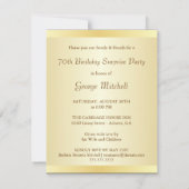 70e anniversaire Invitations du Surprise Party - G (Dos)