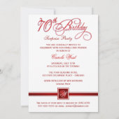 70e anniversaire Invitations du Surprise Party - R (Dos)