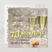 70e anniversaire - Invitations personnalisées (Devant / Derrière)
