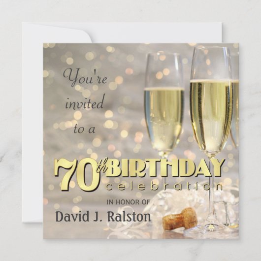 70e anniversaire - Invitations personnalisées (Devant)