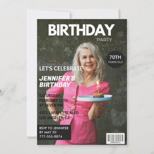 70e anniversaire invitations pour sa couverture de (Devant)
