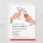 70e anniversaire invitations son Cocktail Fun Part (Devant)