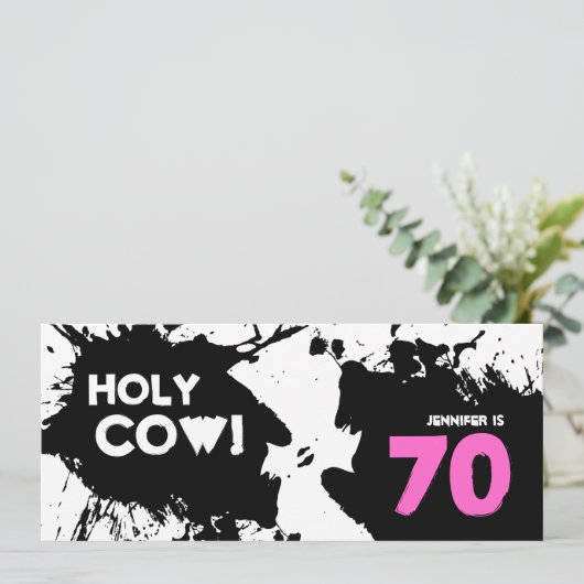 70e anniversaire Invitations - Vache sainte! (Debout devant)
