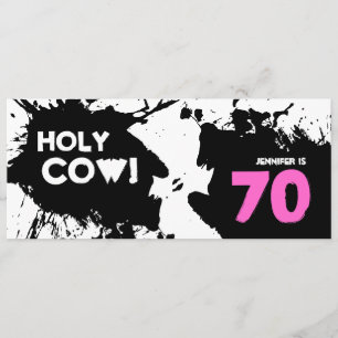 70e anniversaire Invitations - Vache sainte!
