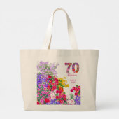 70e anniversaire invités floral jumbo sac fourre-t (Dos)