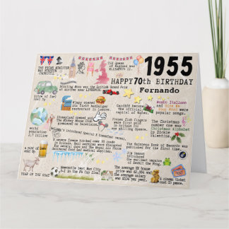 70e anniversaire Jalon Carte d'anniversaire 1955 f