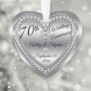 70e anniversaire Mariage Diamond Platinum Keepsaké