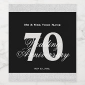 70e anniversaire Mariage Étiquette de vin personna (Étiquettes simples)