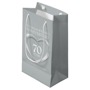 70e anniversaire mariage platine sac cadeau photo