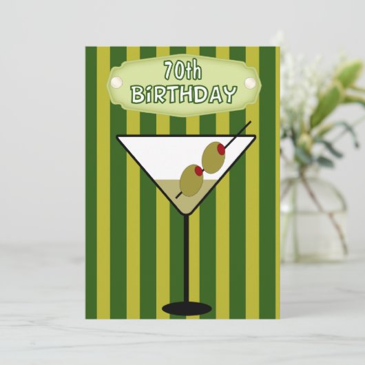 70e anniversaire Martini Party Invitation (Debout devant)