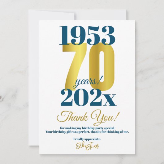 70e anniversaire Merci de fête (Devant)