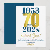 70e anniversaire Merci de fête (Devant / Derrière)