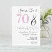 70e anniversaire Modern Pink Party Invitation (Debout devant)