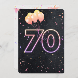 70e anniversaire Neon Connexion Black Invitation
