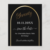 70e anniversaire noir or arc enregistrer la carte (Devant)