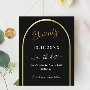 70e anniversaire noir or arc enregistrer la carte 