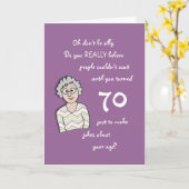 70e anniversaire pour sa carte amusante (Fleur jaune)