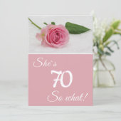 70e anniversaire pour sa carte de motivation rose (Debout devant)