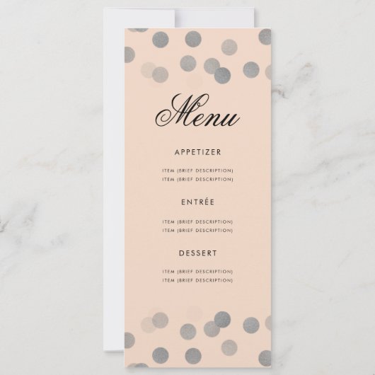 70e Anniversaire Programme Confetti Argent Menu Bl (Dos)