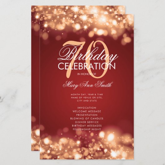 70e anniversaire Programme Glam Lights Gold Red Me (Devant / Derrière)