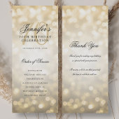 70e Anniversaire Programme Gold Bokeh avec Merci