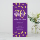 70e Anniversaire Programme Gold Confetti avec Menu (Debout devant)