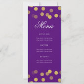 70e Anniversaire Programme Gold Confetti avec Menu (Dos)