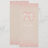 70e anniversaire Programme Rose Gold Confetti Cham (Devant / Derrière)