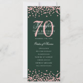 70e anniversaire Programme Rose Gold Menu Vert (Devant)