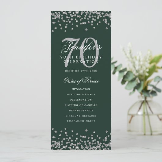 70e Anniversaire Programme Silver Confetti Green (Debout devant)