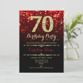 70e anniversaire - Red Black Gold Invitation (Debout devant)