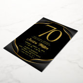 70e anniversaire Rose de fête Gold Foil Invitation (Rotation)