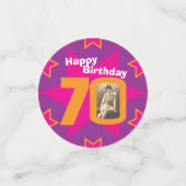 70e anniversaire star rose orange papier confetti (Petit recto)