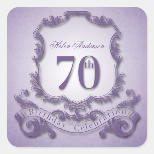 70e anniversaire Stickers personnalisés (Devant)