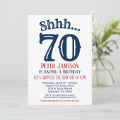 70e Anniversaire Surprise Invitation Homme Marine  (Debout devant)