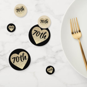 70e anniversaire table confetti