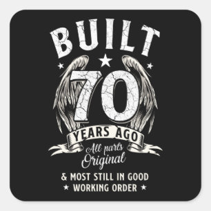 70e Birthday Angel Vierkante Sticker
