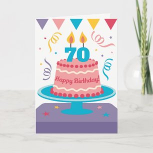 70e Birthday Cake: ! Kaart