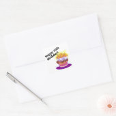 70e Birthday Cake Vierkante Sticker (Envelop)