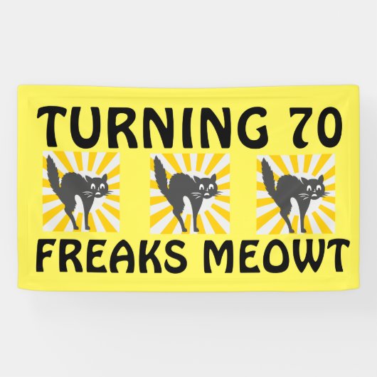 70E BIRTHDAY FUNNY CAT BANNER (Horizontaal)