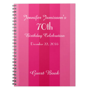 70e Birthday Party Guest Book Pink Notitieboek