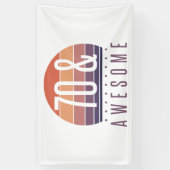 70e Birthday Retro Sunset Spandoek (Verticaal)