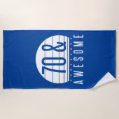 70e Birthday Retro Sunset Strandlaken (Voorkant)