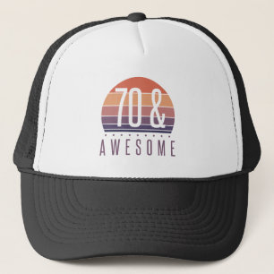 70e Birthday Retro Sunset Trucker Pet