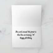 "70e BIRTHDAY SCHOONT DEER" Kaart (Binnen)