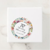 70e bruiloft Jubileum Elegant Script Floral Bedankjes Labels (In situ)