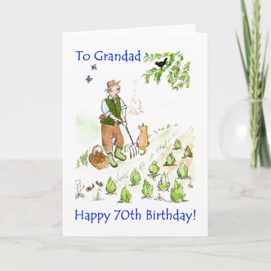 70e carte d'anniversaire pour un grand-père (Devant)