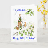 70e carte d'anniversaire pour un grand-père (Fleur jaune)